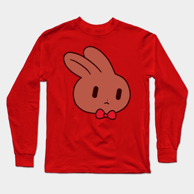 Bowtie Bunny Face Long Sleeve T-Shirt by saradaboru